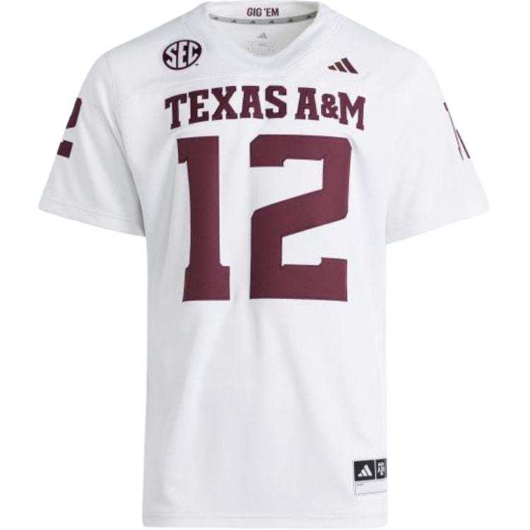 Adidas Adidas Free Shipping With AdiClub Texas A&M Aggies Premier Away Football Jersey