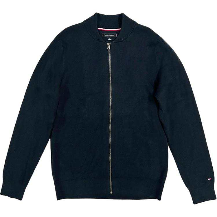 Tommy Hilfiger Knitwear Men's Black Stand Collar Moderate Cardigan