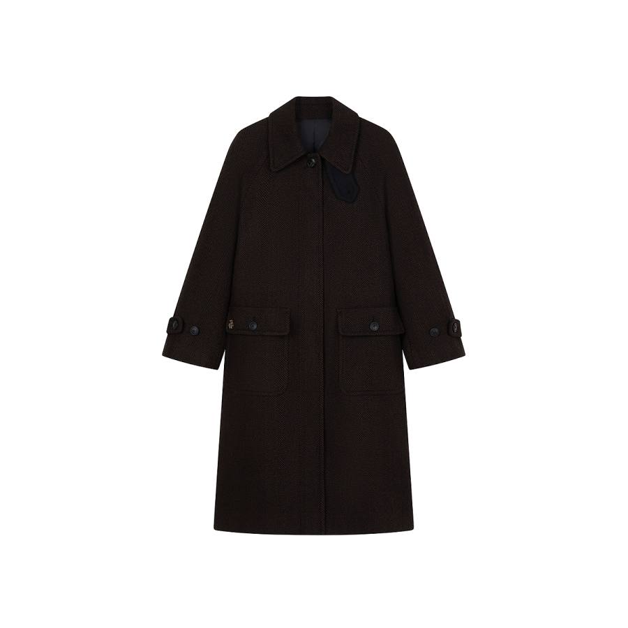 Teenie Weenie Coats Women's Brown Lapel Moderate