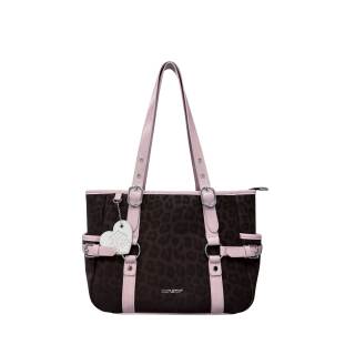 CULTIVATOR Pu Shoulder Bag Women's Leopard Print Color Block