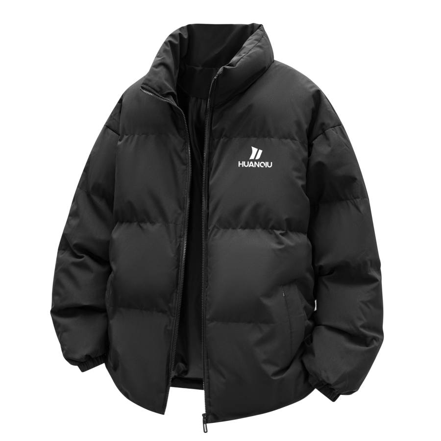 HUANQIU Puffer Jackets Unisex Stand Collar Thickened Padded Puffer Jacket