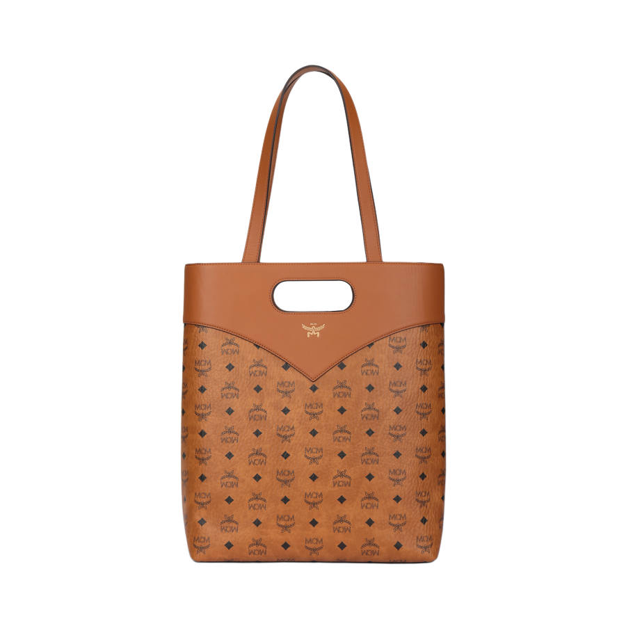 MCM MCM Leather Blend Handbag Large Women's Cognac