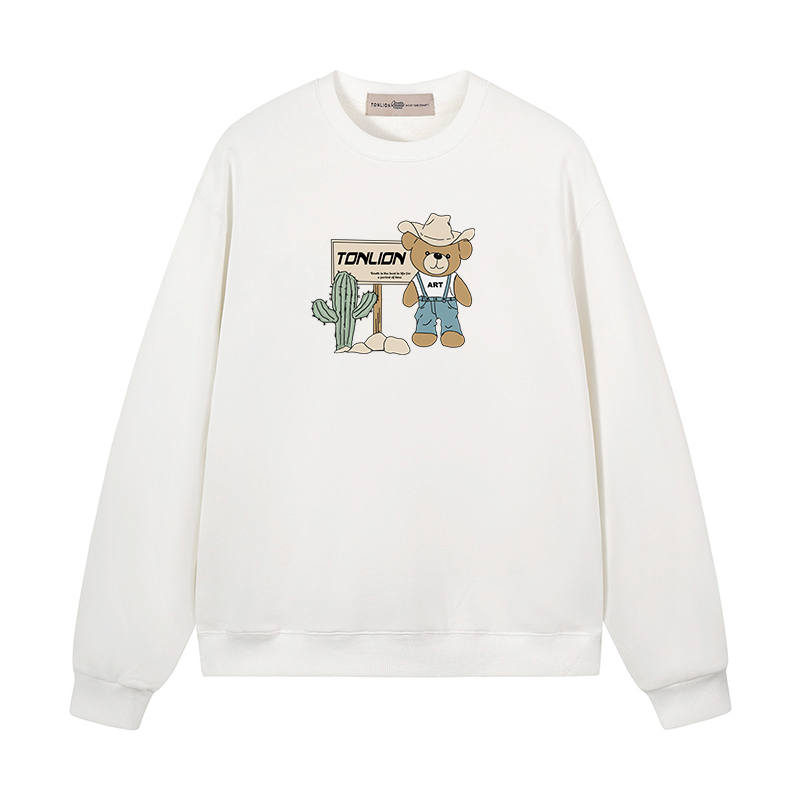 Tonlion Sweatshirts Unisex Crew Neck Moderate Heavyweight