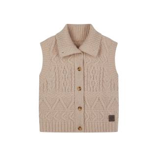 Teenie Weenie Sweaters Women's Ivory White Lapel Moderate Cardigan