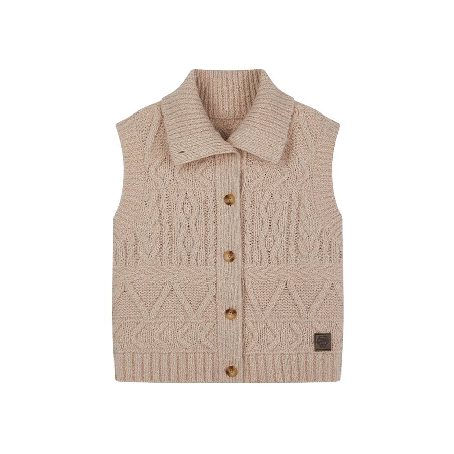 Teenie Weenie Sweaters Women's Ivory White Lapel Moderate Cardigan