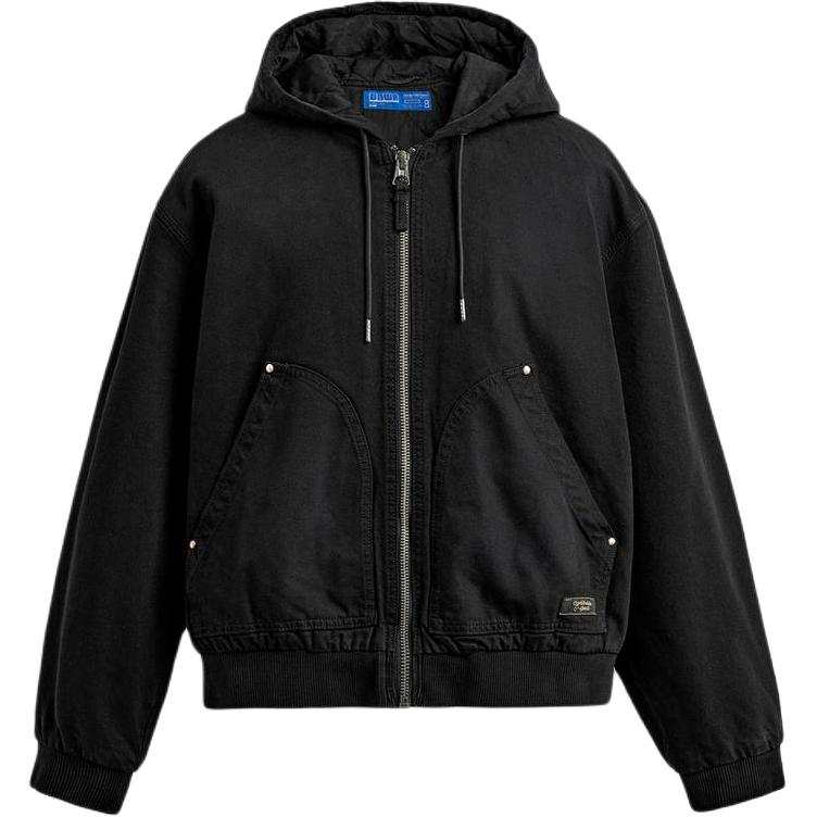 ZARA Puffer Jackets Men's Black Hooded Moderate Puffer Jacket