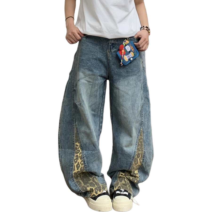 SIXUSICHOU Jeans Women's Blue Moderate Wide Leg Pants