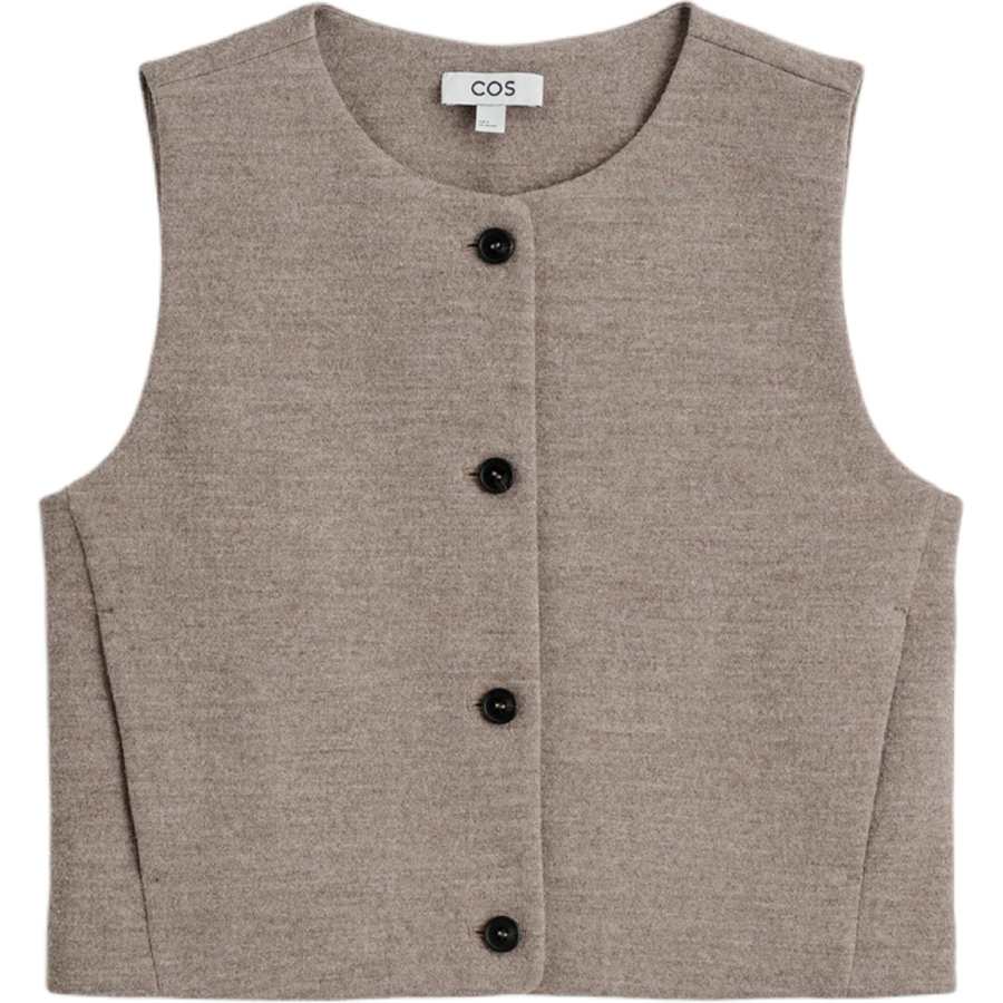 COS Vests Women's Moore Gray Crew Neck Moderate Business Suit