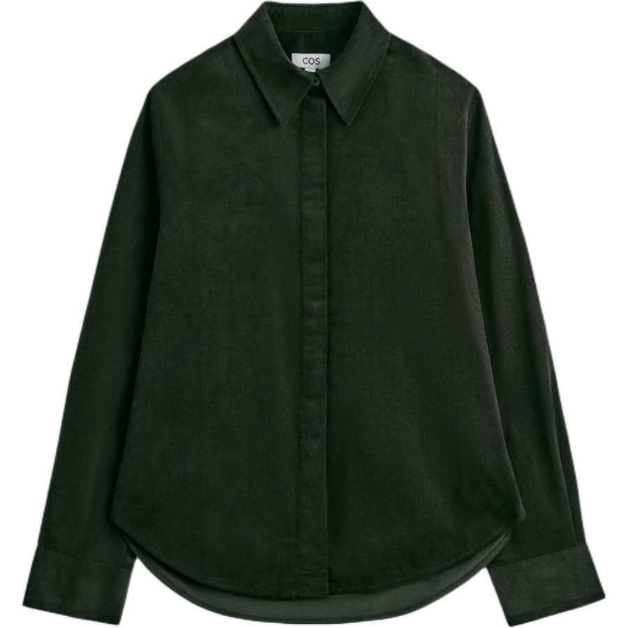 COS Shirts Women's Dark Green Pointed Collar Moderate