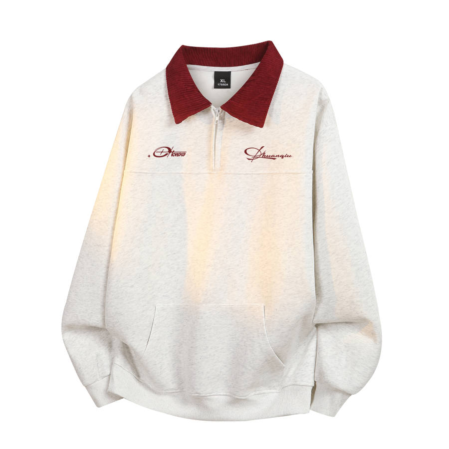 HUANQIU Sweatshirts Unisex Lapel Moderate Regular