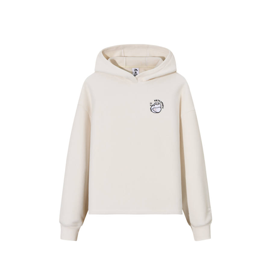 ANTA Sweatshirts Women's Warm Jade White 1 Hooded Moderate Regular