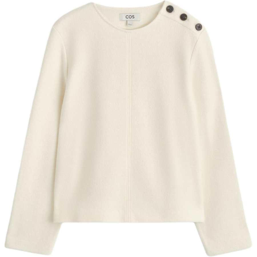 COS Sweatshirts Women's Cream White Crew Neck Moderate