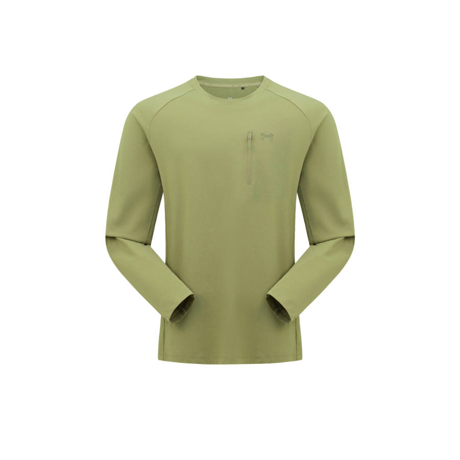 Under Armour T Shirts Unisex Pale Pine Green Crew Neck Moderate Straight Fit