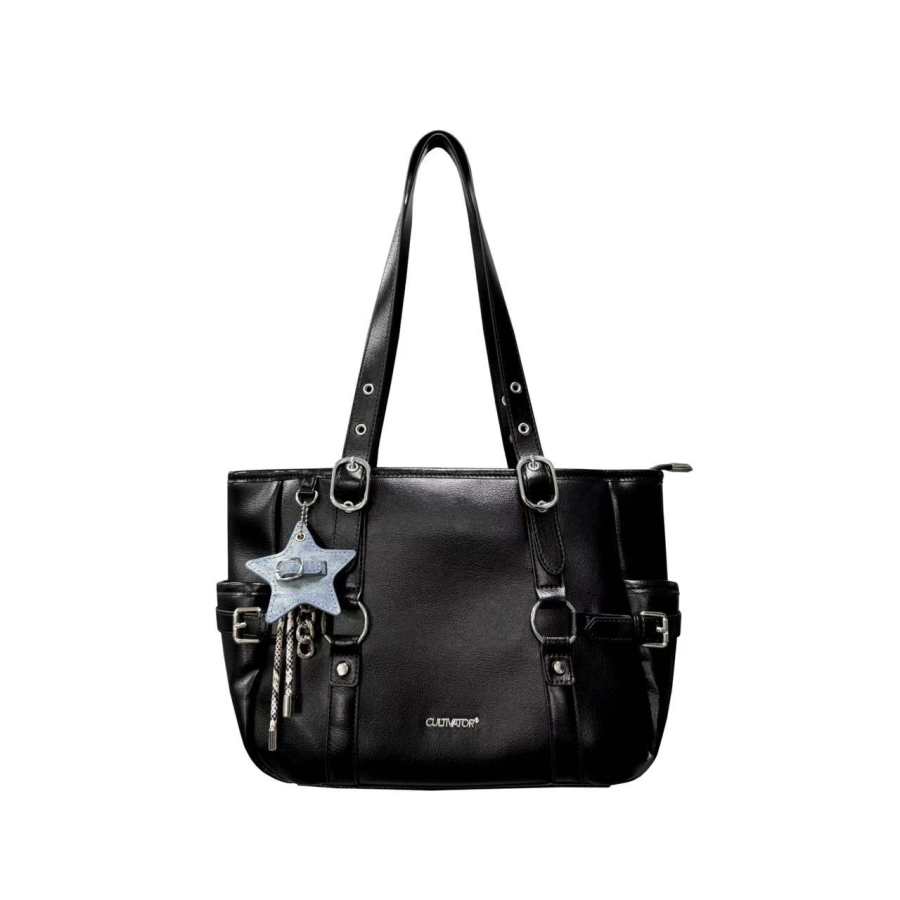 CULTIVATOR Pu Shoulder Bag Women's Black/Apricot