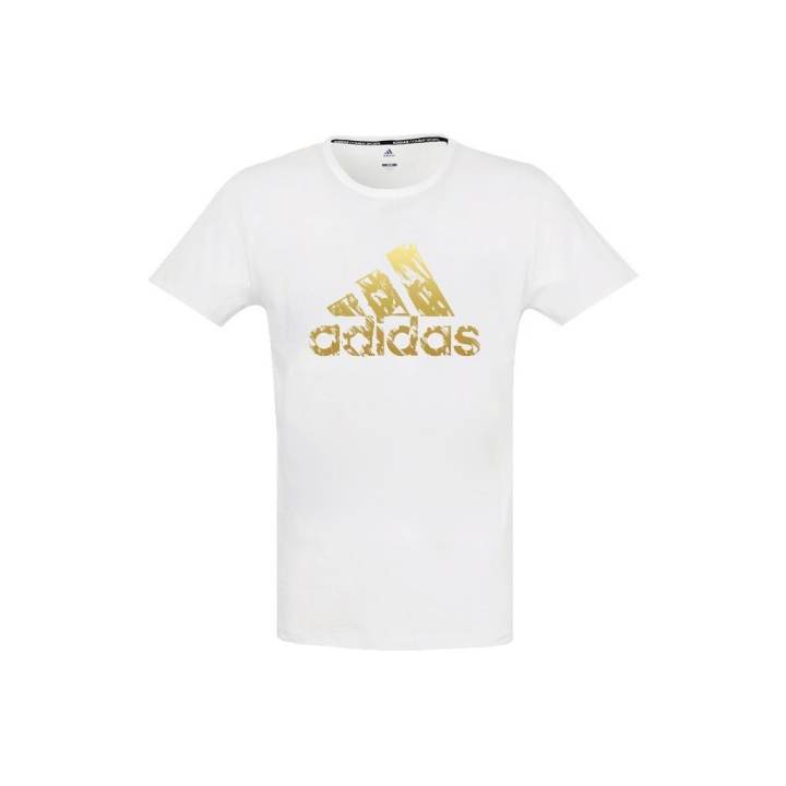 Adidas Adidas T Shirt Men's White With Gold Logo
