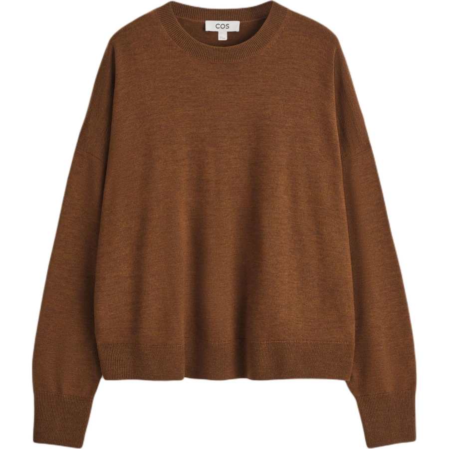 COS Knitwear Women's Brown Crew Neck Moderate