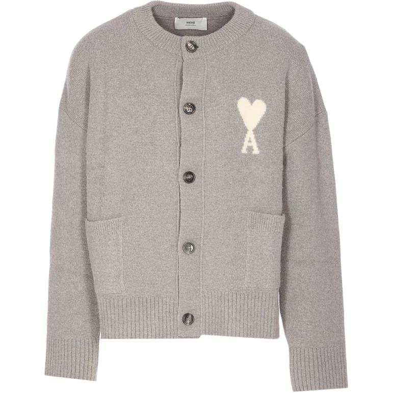 AMIPARIS Ami Paris Logo Detailed Knitted Cardigan
