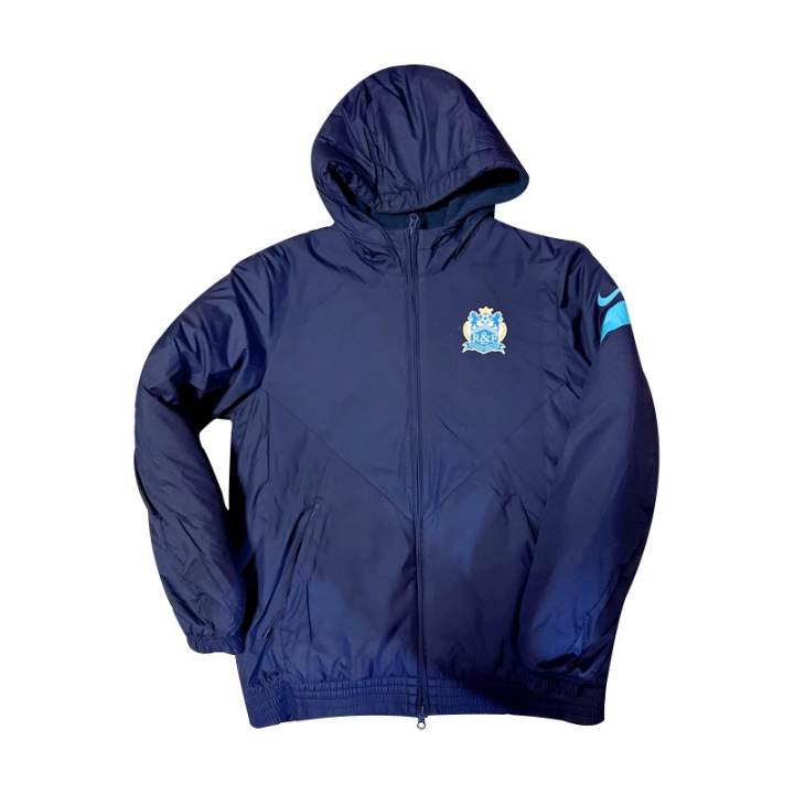 Nike Nike Puffer Jackets Unisex Blue Hooded Fleece Lined