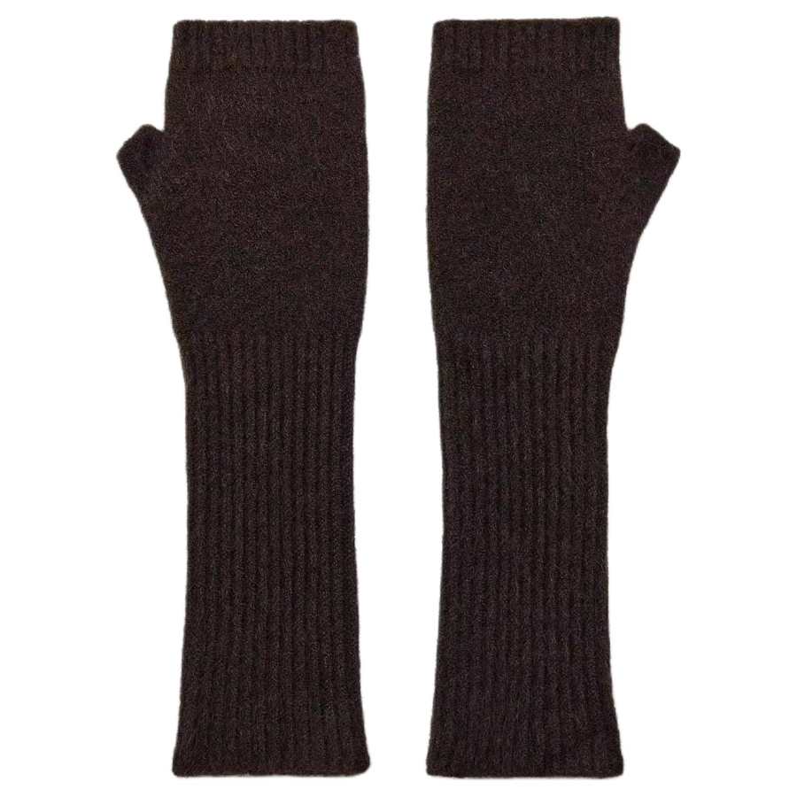 ZARA Acrylic Knit Gloves Women's Brown