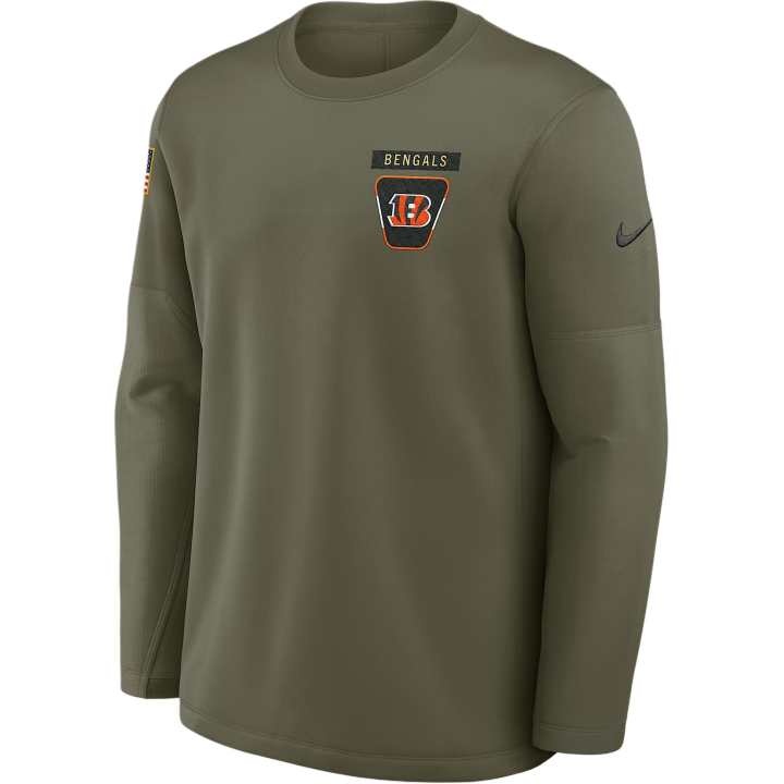 Nike Nike Cincinnati Bengals Salute to Service Sideline Triumphant Win Coach Men's Nike Nfl Pullover Crew
