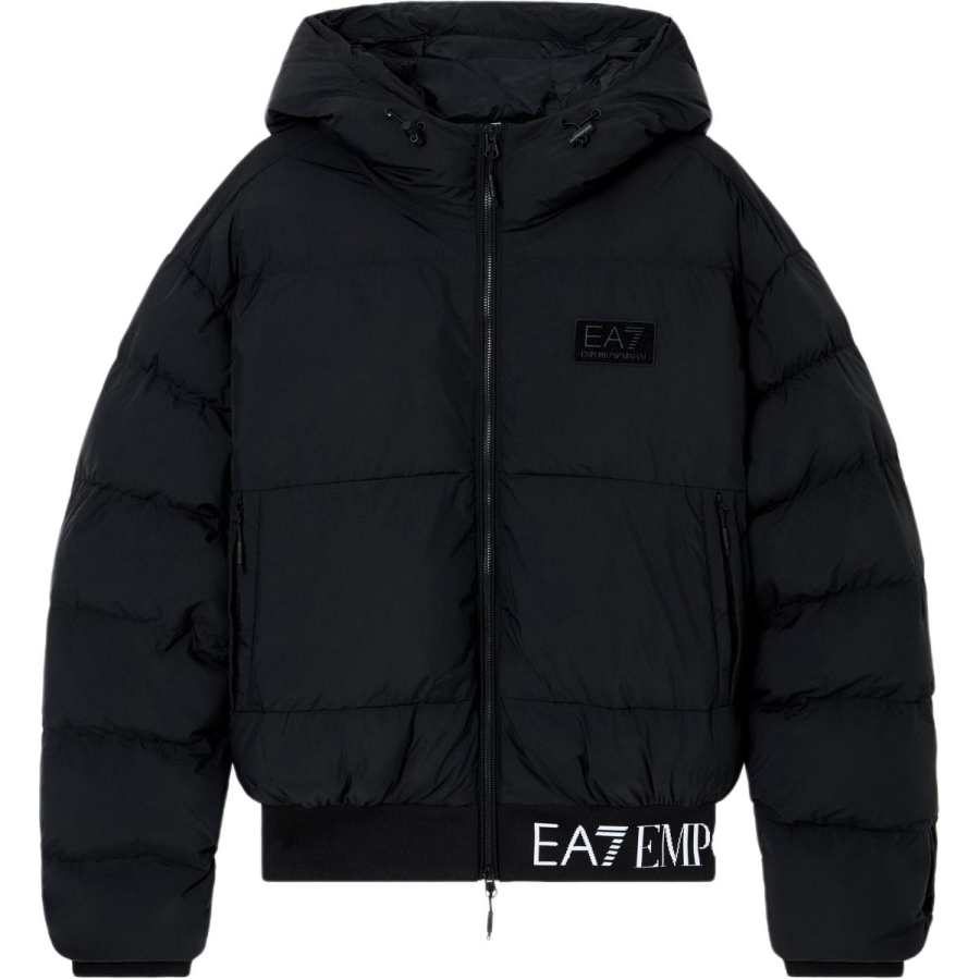 Emporio Armani hooded logo-patch jacket