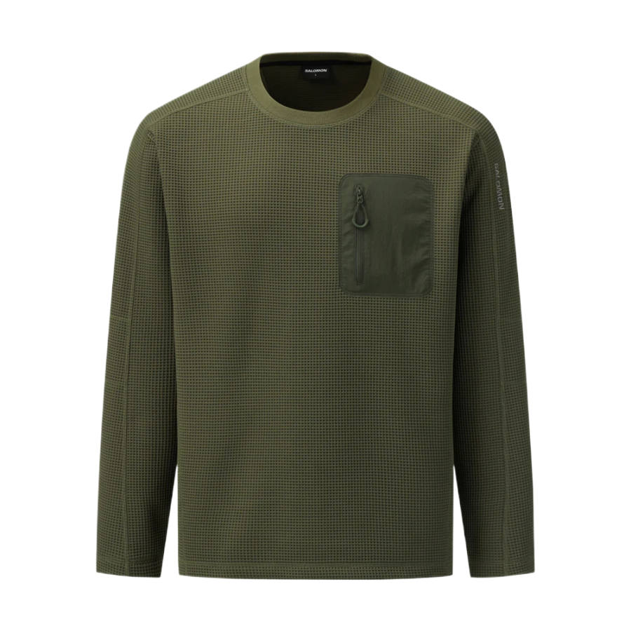 SALOMON UNI Sweatshirts Unisex Dark Green Crew Neck Moderate