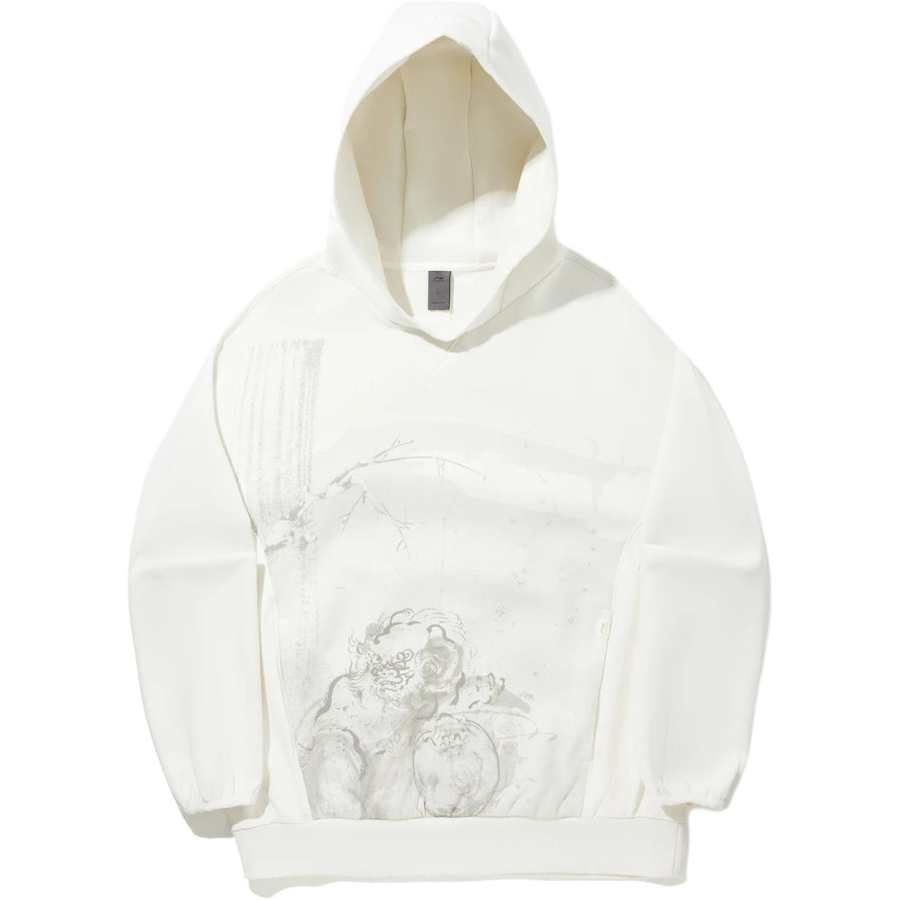 Li-Ning Li Ning Sweatshirts Men's Frost White Hooded Moderate
