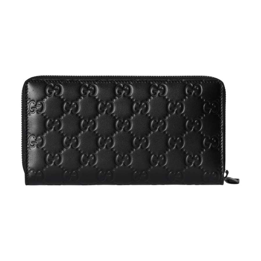GUCCI GG Emblem Cow Leather Wallet Men's Black