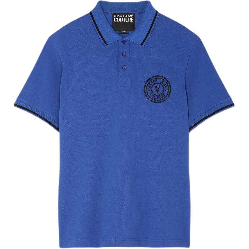 VERSACE JEANS COUTURE Logo Embroidered Short Sleeved Polo Shirt