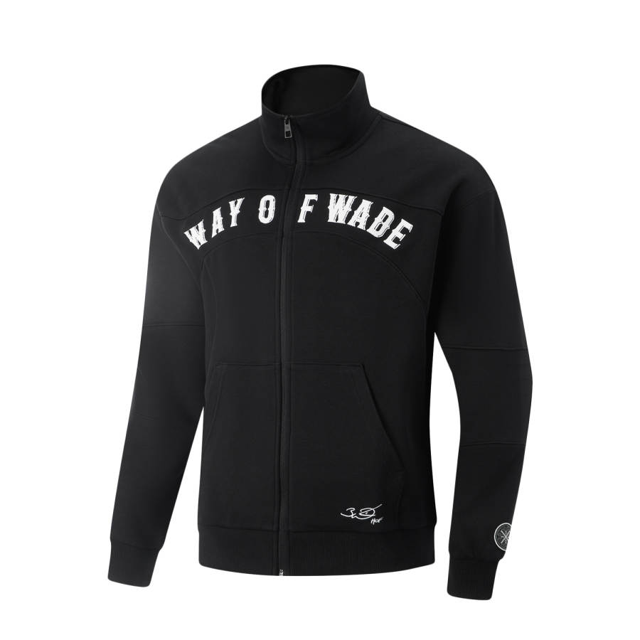 Li-Ning Li Ning Sweatshirts Men's Black Stand Collar Moderate Cardigan