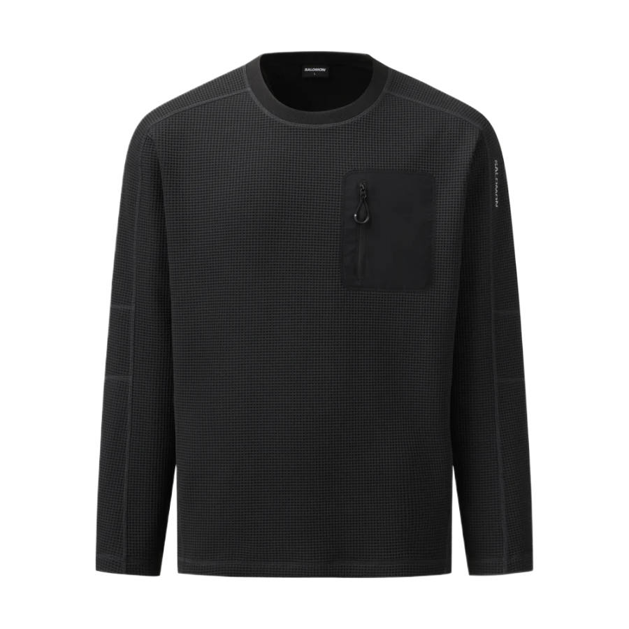 SALOMON UNI Sweatshirts Unisex Black Crew Neck Moderate