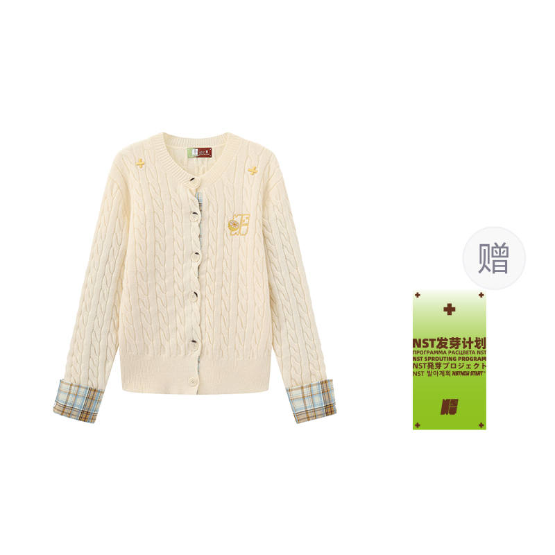 NSTNEW START Knitwear Unisex Ecru Free Sprouting Tag Crew Neck Moderate