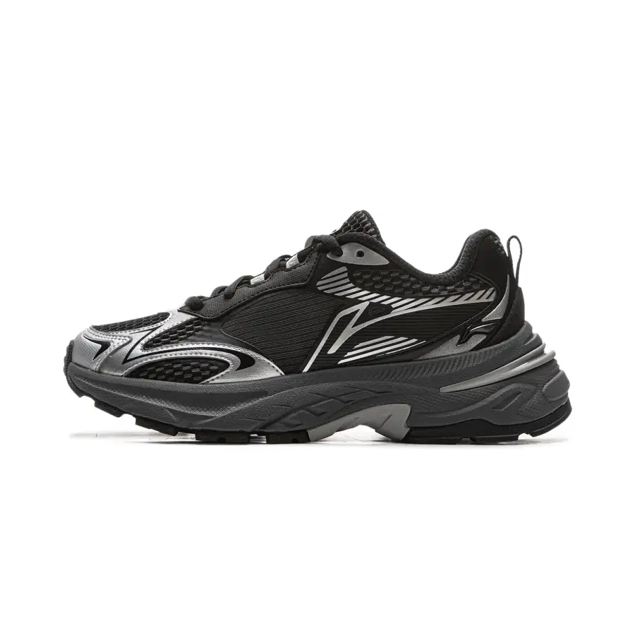Li-Ning Li Ning Wind Collection Height Increasing Breathable Casual Women's Shoes Women's Black/Silver