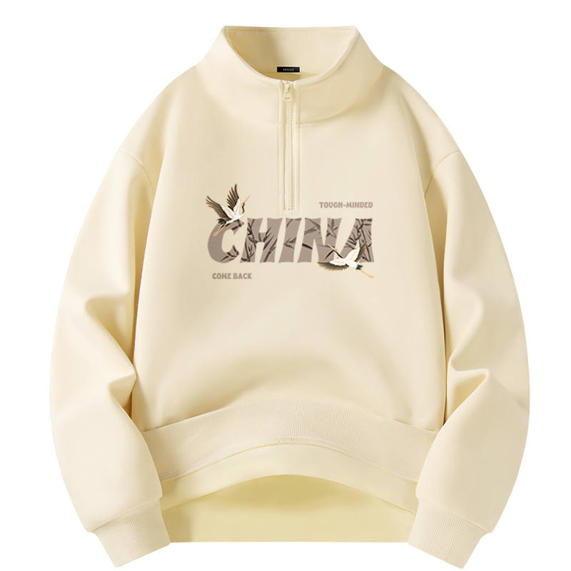 MINISO Sweatshirts Unisex Stand Collar Thickened Heavyweight