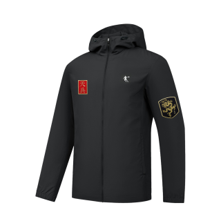 QIAODAN Trench Coats Unisex Black Hooded Moderate Other