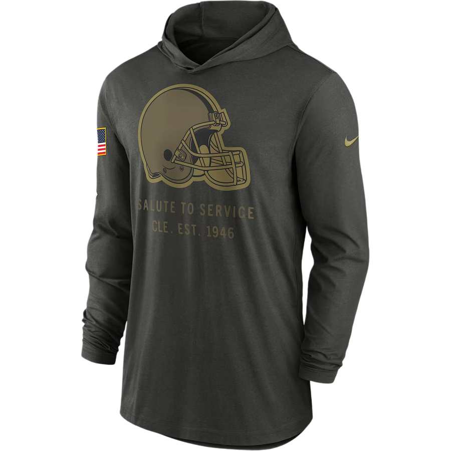 Nike Nike Cleveland Browns Salute to Service Sideline Men’s Nike Dri-FIT Nfl Long-Sleeve Hooded Top