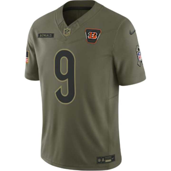 Nike Nike Joe Burrow Cincinnati Bengals Salute to Service Men's Nike Dri-FIT Nfl Limited Jersey