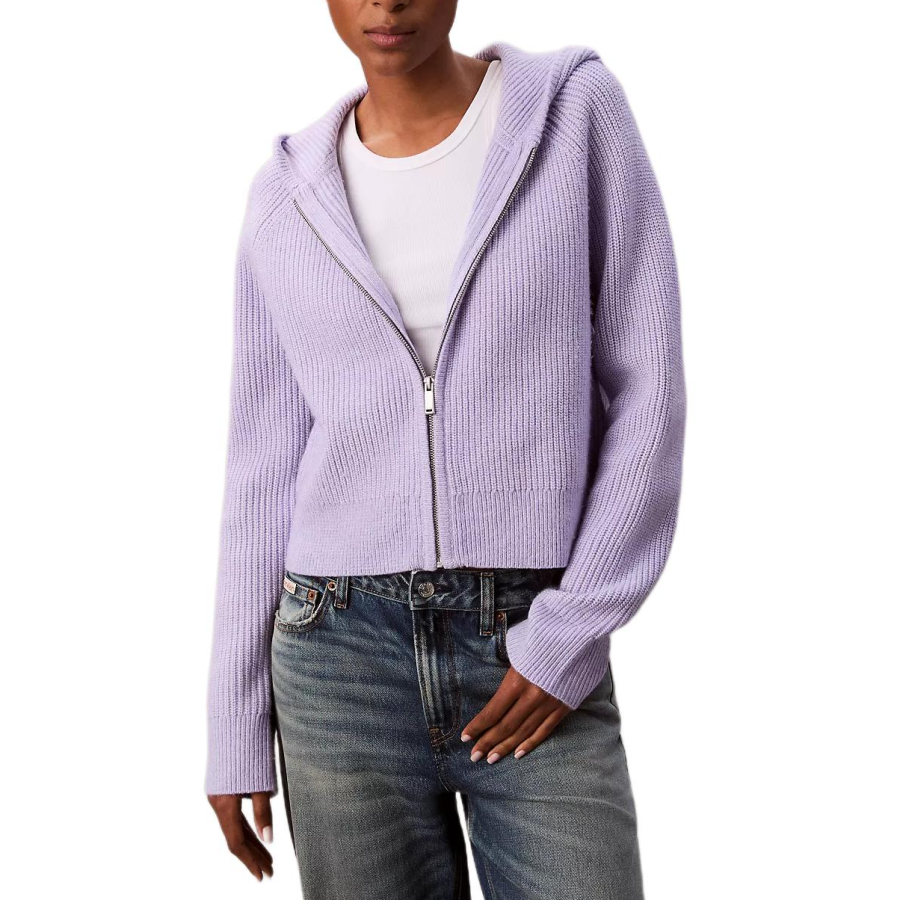 Calvin Klein Knitwear Women's Light Purple Hooded Moderate