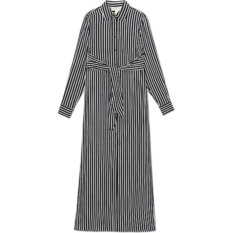 MICHAEL KORS Striped Georgette Tie-Front Shirtdress