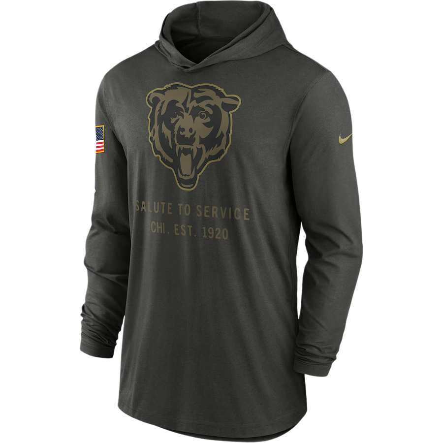 Nike Nike Chicago Bears Salute to Service Sideline Men’s Nike Dri-FIT Nfl Long-Sleeve Hooded Top