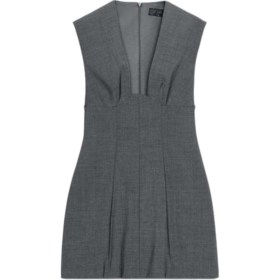 ZARA Sleeveless Dresses Women's Dark Gray V Neck Moderate