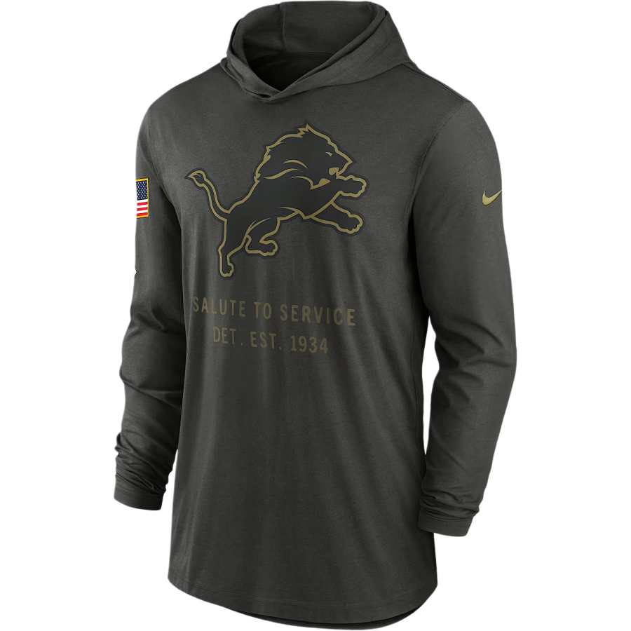Nike Nike Detroit Lions Salute to Service Sideline Men’s Nike Dri-FIT Nfl Long-Sleeve Hooded Top