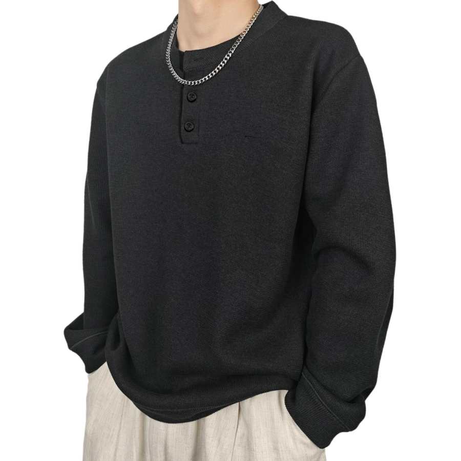 Hodo Sweatshirts Men's Henry Collar Thickened Regular