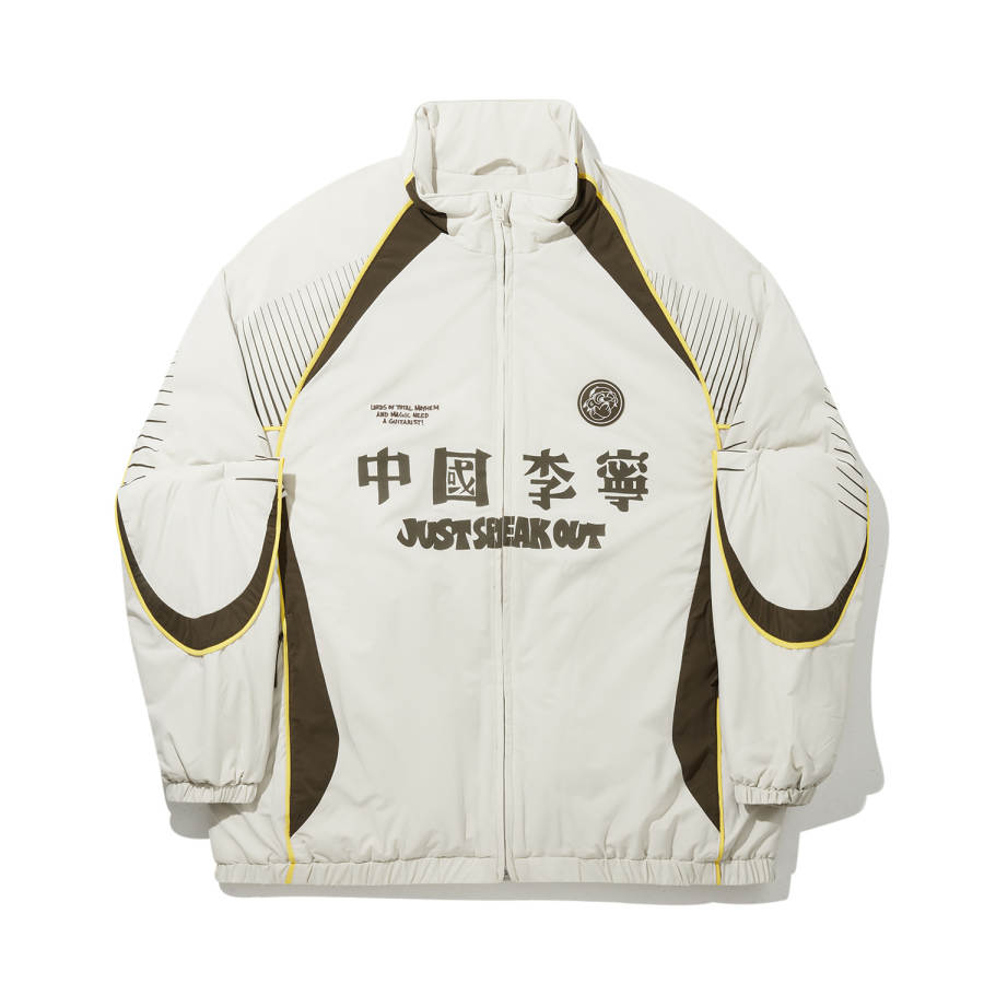 Li-Ning Li Ning Puffer Jackets Men's Gravel White Gray Stand Collar Moderate Cargo Puffer Jacket