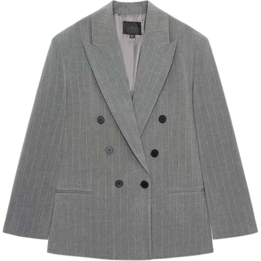 ZARA Business Suits Women's Gray/Blue Moderate