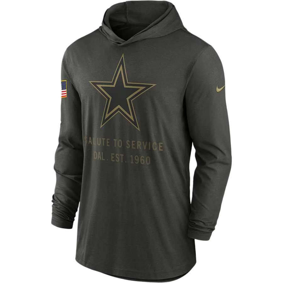Nike Nike Dallas Cowboys Salute to Service Sideline Men’s Nike Dri-FIT Nfl Long-Sleeve Hooded Top