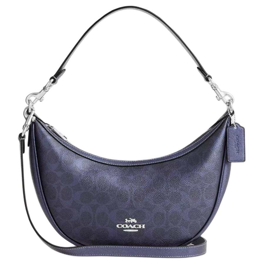 COACH Aria Artificial Leather Shoulder Bag Medium Women's Marine Blue