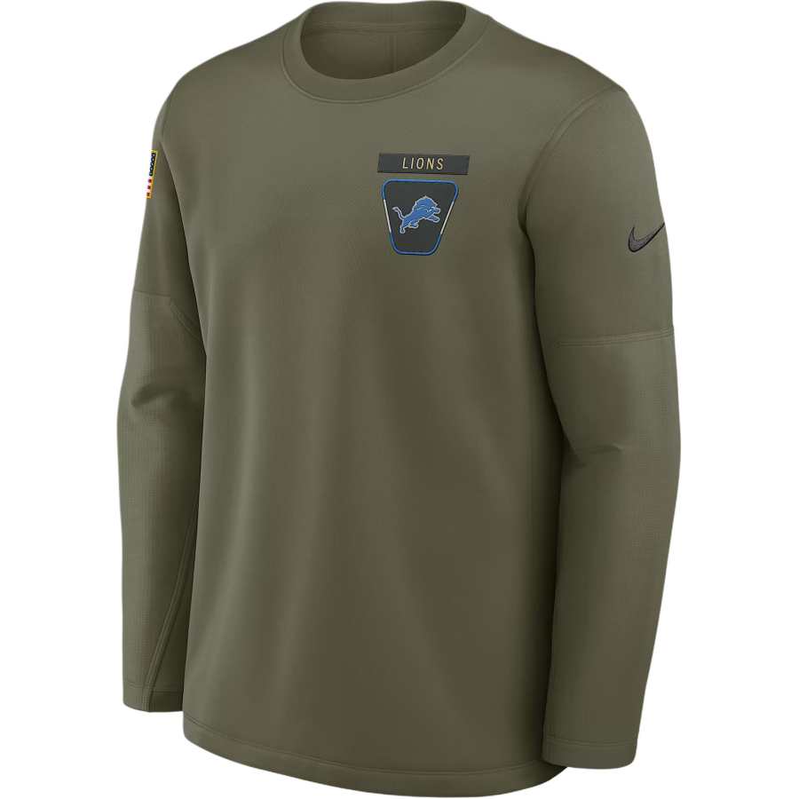Nike Nike Detroit Lions Salute to Service Sideline Triumphant Win Coach Men's Nike Nfl Pullover Crew