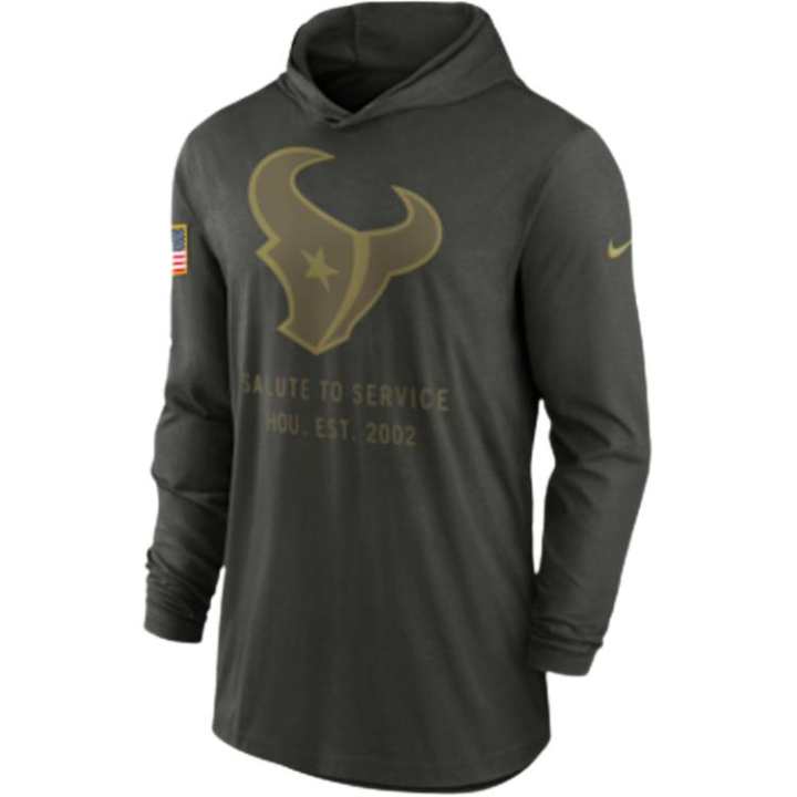 Nike Nike Houston Texans Salute to Service Sideline Men’s Nike Dri-FIT Nfl Long-Sleeve Hooded Top