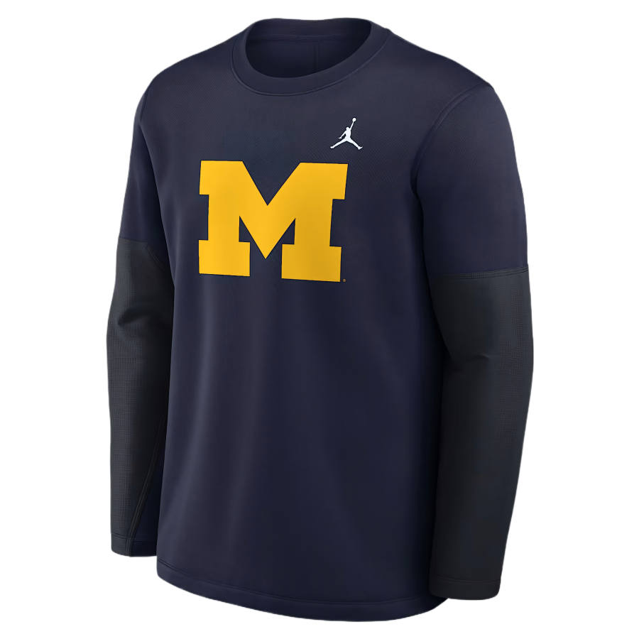 Jordan Nike Michigan Sideline Coach Men's Nike Brand Therma-FIT College Long-Sleeve T-Shirt